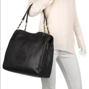 TORY BURCH HARPER TOTE - Black. One year owned.